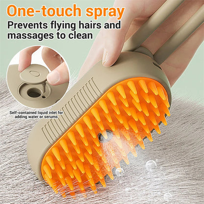 3-in-1 Electric Steam Pet Grooming Brush QUALIZON LLC