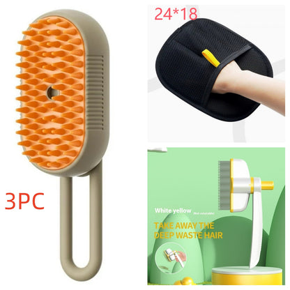 3-in-1 Electric Steam Pet Grooming Brush QUALIZON LLC