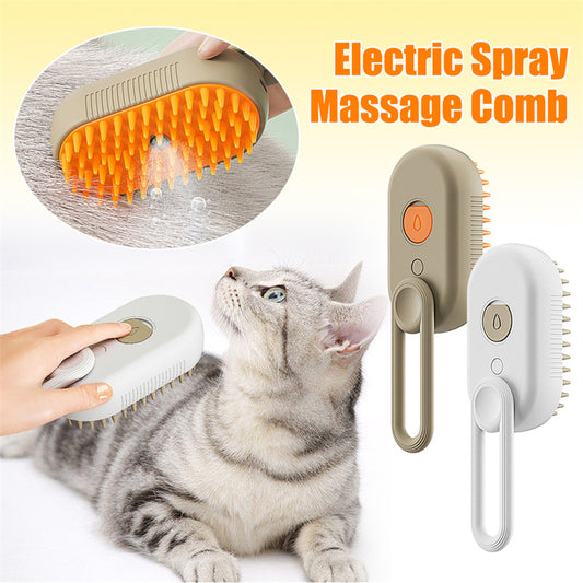 3-in-1 Electric Steam Pet Grooming Brush QUALIZON LLC