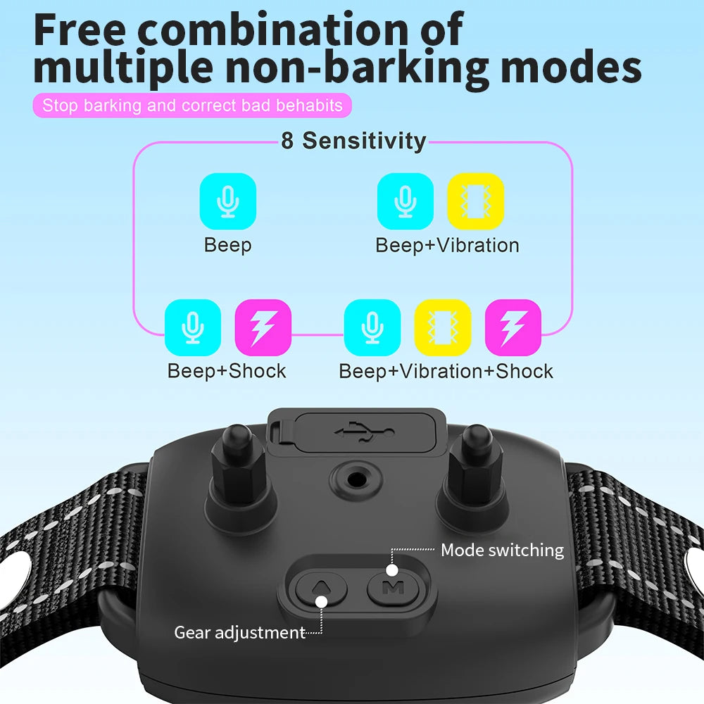 Rechargeable Smart Anti-Bark Dog Collar QUALIZON LLC
