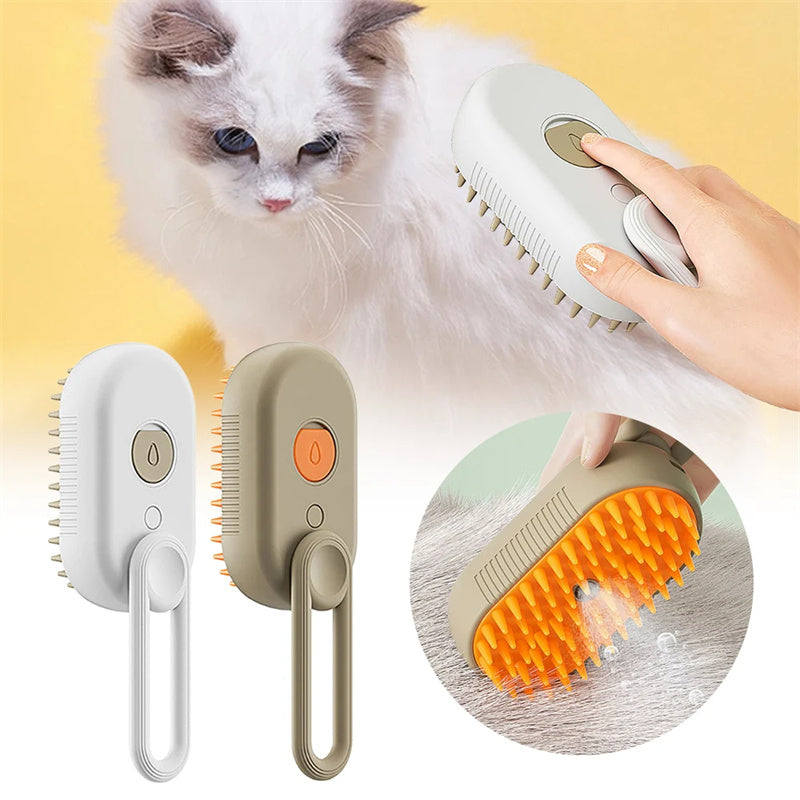 3-in-1 Electric Steam Pet Grooming Brush QUALIZON LLC