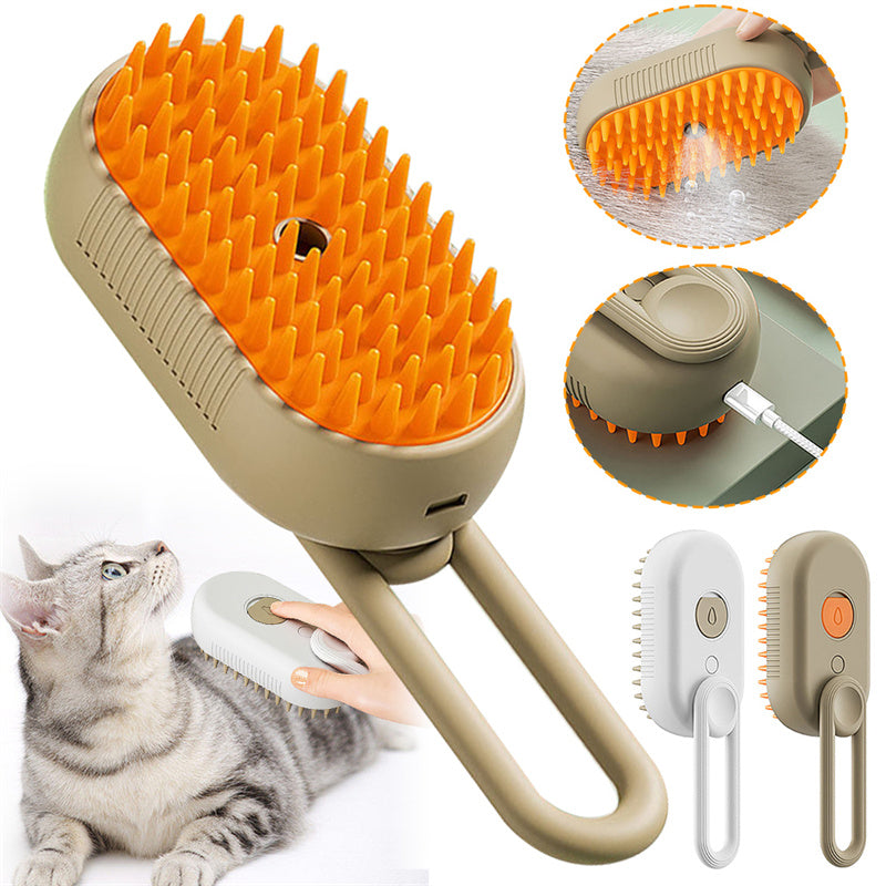 3-in-1 Electric Steam Pet Grooming Brush QUALIZON LLC