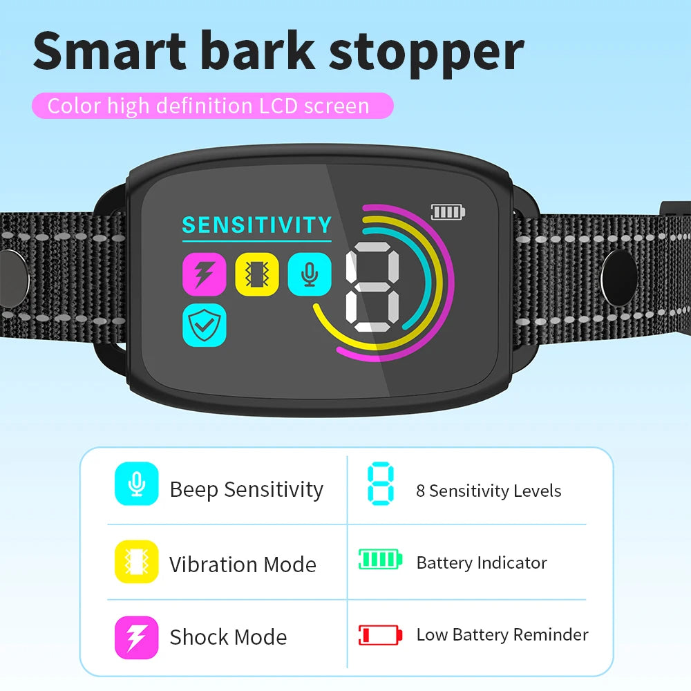 Rechargeable Smart Anti-Bark Dog Collar QUALIZON LLC